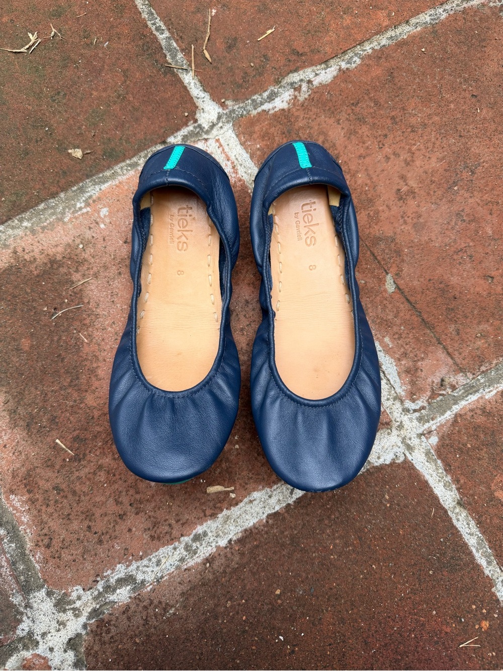 TIEKS Navy Blue Ballet Flats Size 8 - Excellent Condition.